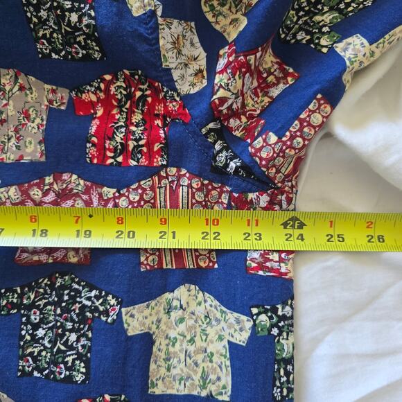 Vintage Spot Mens Long Sleeve Hawaiian Shirt Blue Size L Allover Shirt Print - Picture 7 of 8